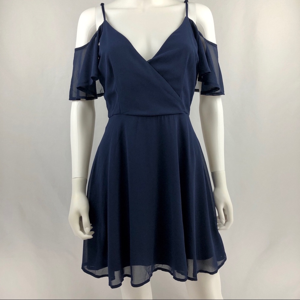 Charlotte Russe Navy Blue Cold Shoulder Dress